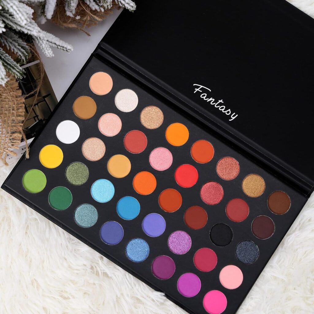 Highly Pigmented Eye Makeup Palette, Matte Shimmer Metallic Eyeshadow Pallet Long Lasting Blendable Natural Colors Make Up Eye Shadows Cosmetics Gift Kit