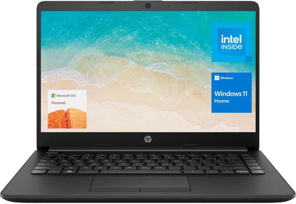 HP 15.6 Portable Laptop (Include 1 Year Microsoft 365), HD Display, Intel Quad-Core N200 Processor, 16GB RAM, 128GB Storage, Wi-Fi 5, Webcam, HDMI, Numeric Keypad, Windows 11 Home, Red