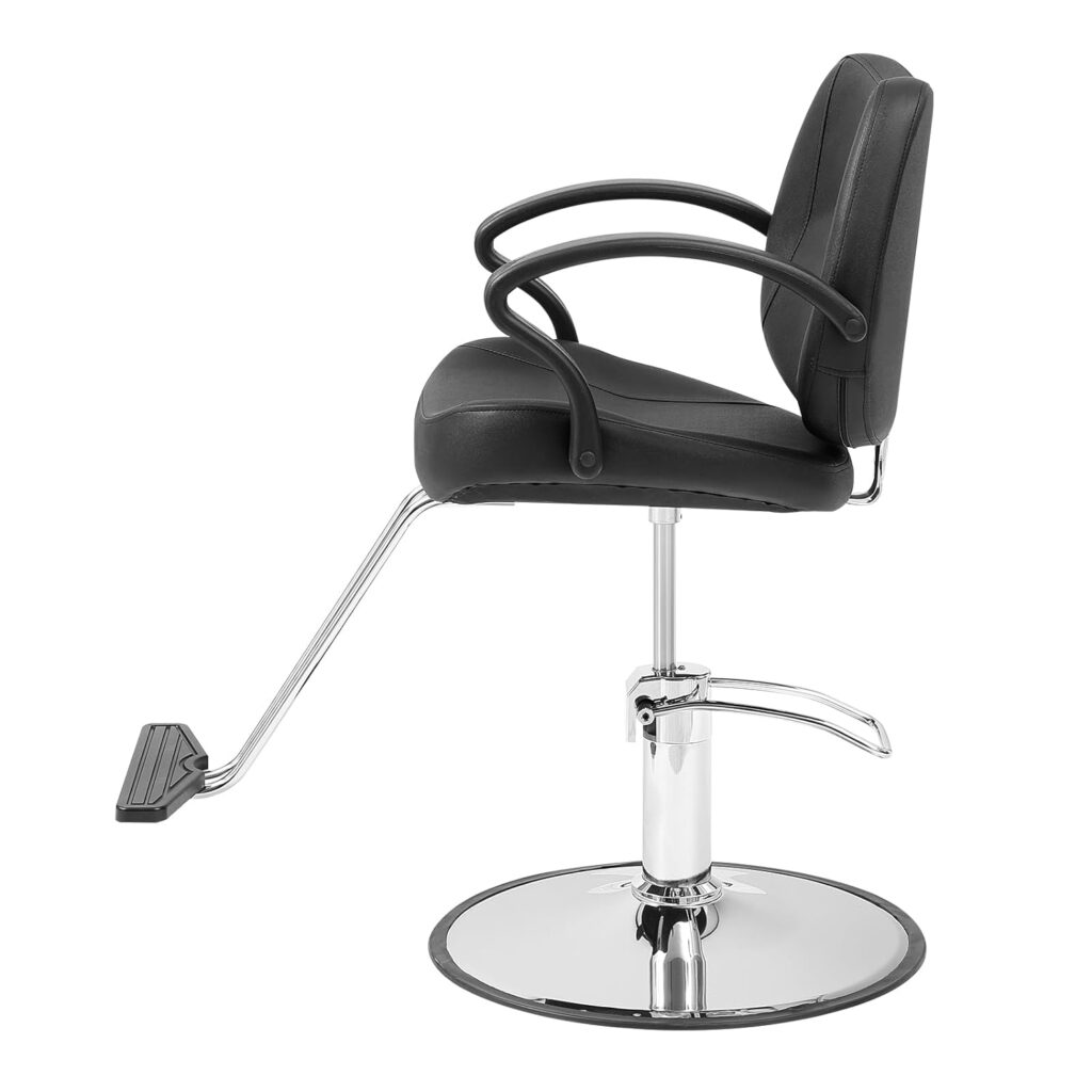 VEVOR Salon Chair for Hair Stylist Heavy Duty Hydraulic Pump, 360° Swivel with Footrest, Beauty Spa Equipment, Max Load Weight 330 lbs, Black