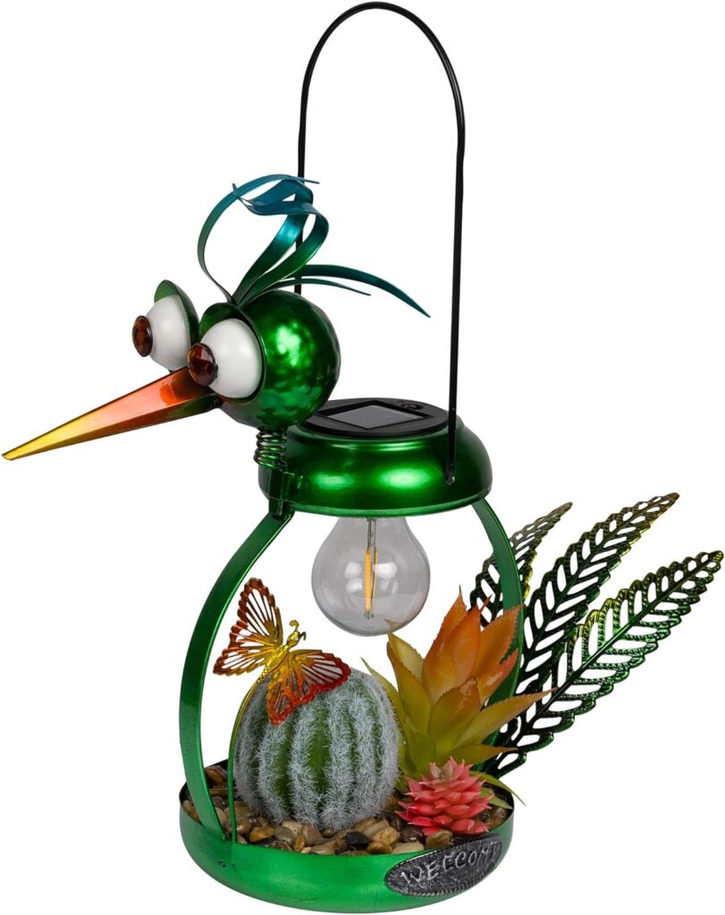 Alpine Corporation 19 Tall Indoor/Outdoor Wild Tropical Metal Rooster Yard Statue Decoration, Multicolor