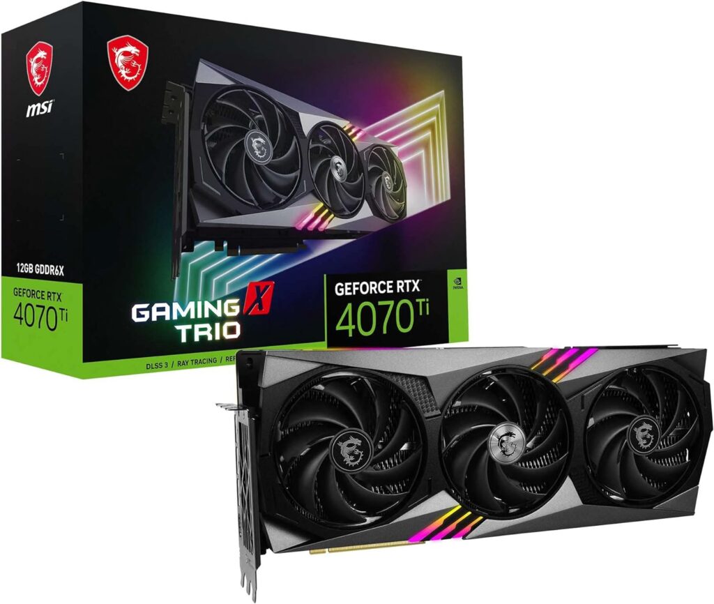 MSI Gaming GeForce RTX 4070 Ti 12GB GDRR6X 192-Bit HDMI/DP Nvlink Tri-Frozr 3 Ada Lovelace Architecture Graphics Card (RTX 4070 Ti Gaming X Trio 12G)