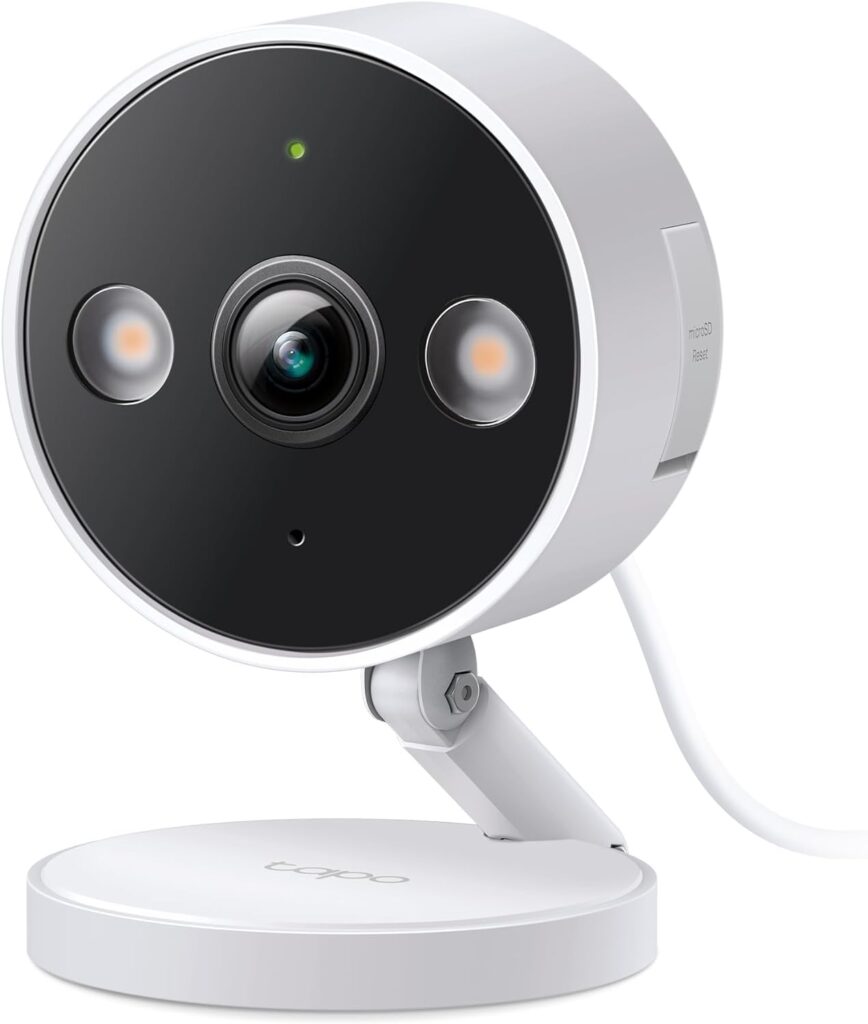 TP-Link Tapo 2K QHD Security Camera, Indoor/Outdoor, 𝟮𝟬𝟮𝟰 𝗣𝗖𝗠𝗮𝗴 𝗘𝗱𝗶𝘁𝗼𝗿𝘀 𝗖𝗵𝗼𝗶𝗰𝗲, Color Night Vision, Free Person/Pet/Vehicle Detection, Invisible IR Mode, SD Storage(Tapo C120)