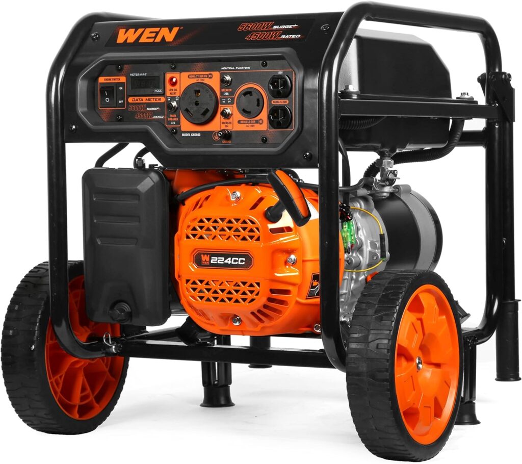 WEN 5600-Watt Portable Generator, 224cc, Transfer-Switch and RV-Ready (GN5600)