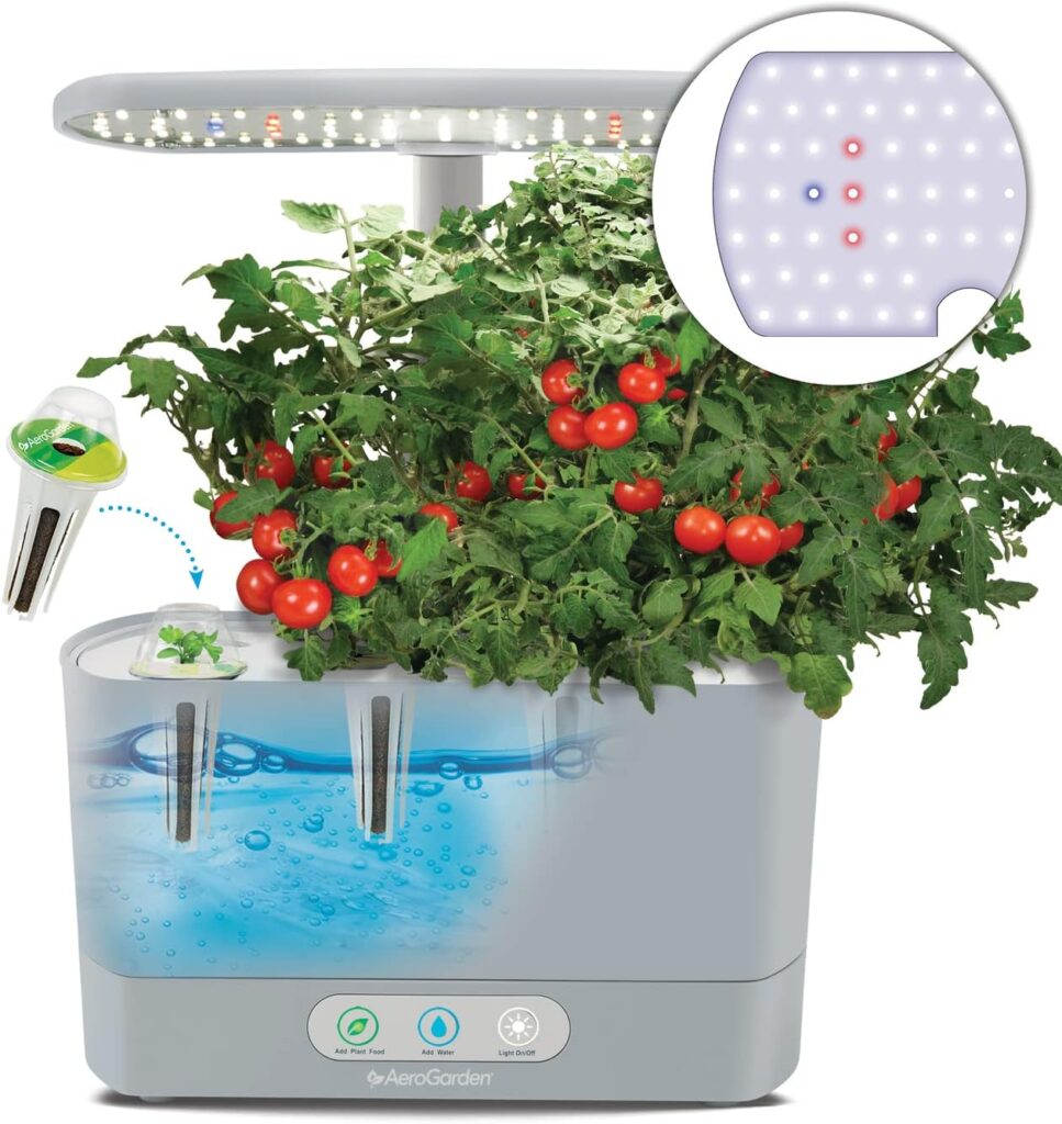 AeroGarden Harvest 2.0, Indoor Garden Hydroponic System with LED Grow Light, Holds up to 6 AeroGarden Pods, Cream