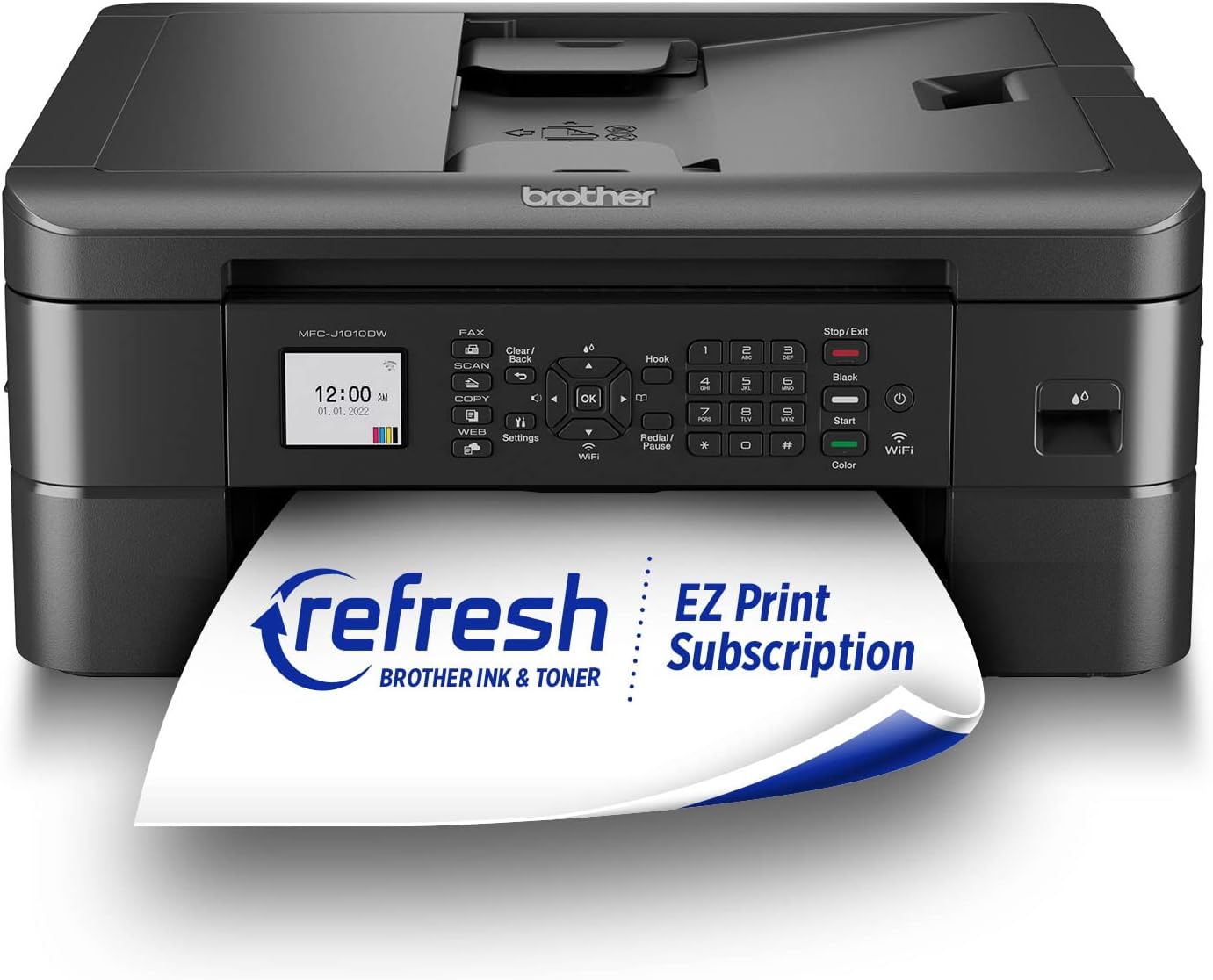 brother mfc j1010dw wireless color inkjet all in one printer with mobile device and duplex printing refresh subscription