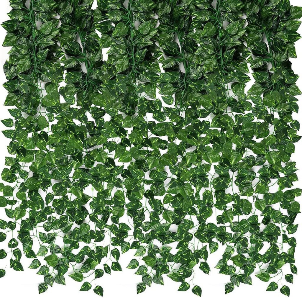 CEWOR 24 Pack 173ft Artificial Ivy Greenery Garland, Fake Vines Hanging Plants Backdrop for Room Bedroom Wall Decor, Green Leaves for Jungle Theme Party Wedding Decoration