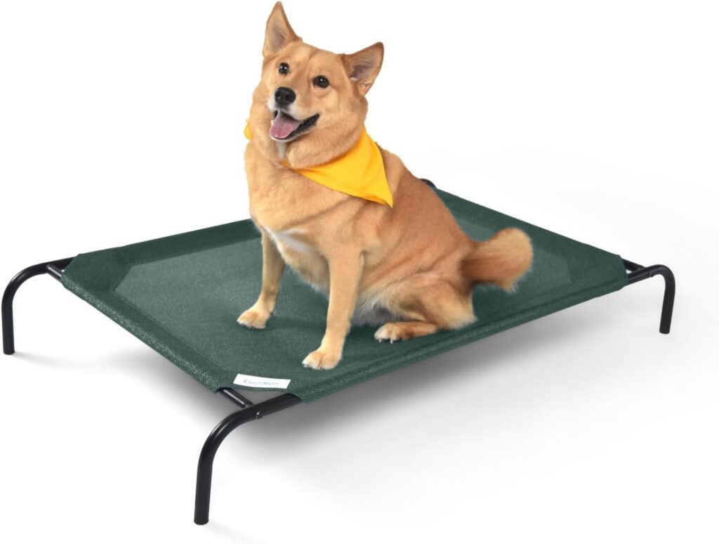 Coolaroo Gale Pacific The Original Cooling Elevated Dog Bed, Indoor and Outdoor, Large, Brunswick Green, 51.00 x 31.50 x 8.00