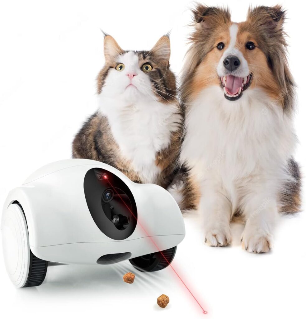 Dog Camera, Pet Camera Indoor with Phone App Cat Camera 15 Days Long Standby Pet Robot for Dog Treat Camera Dispenser Feeder 1080P Full HD Home Wifi Camera 360°Move Freely 2-Way Audio (2.4G WiFi ONLY)
