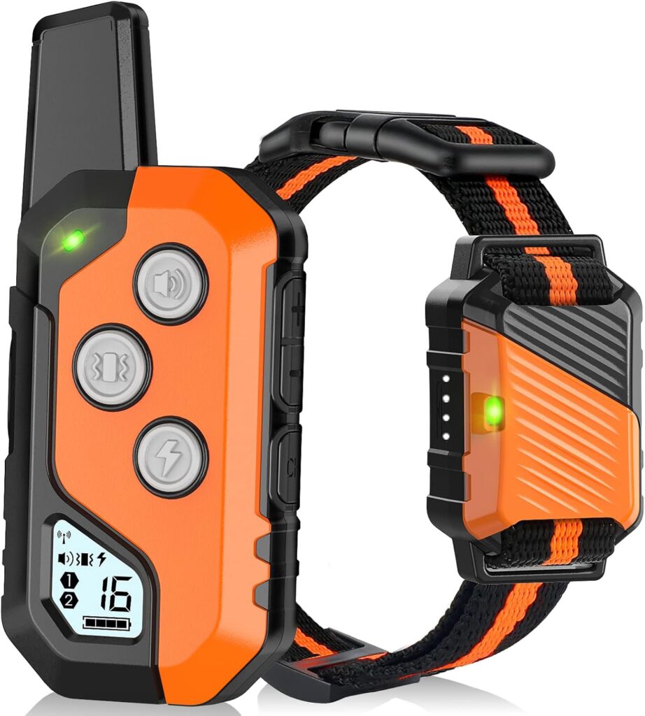 Dog Training Collar, IP67 Waterproof Dog Training Collar with Remote, 3 Training Modes, Static, Vibration and Beep, Rechargeable Electric Training Collar for Large Medium Small Dog