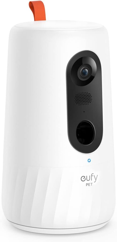 eufy 2K Pet Camera with Phone App, New 2023, 360° View, On-Device AI Tracking, Dog Camera with Treat Dispenser, 2-Way Audio, Doggy Diary, Bark Alerts, Local Storage, No Monthly Fee