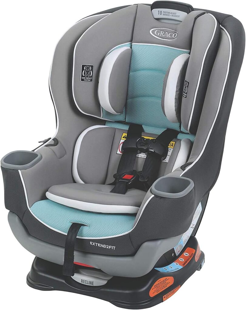 Graco Extend2Fit Convertible Car Seat, Spire, Safe and Comfortable Ride Designed for Growing Children