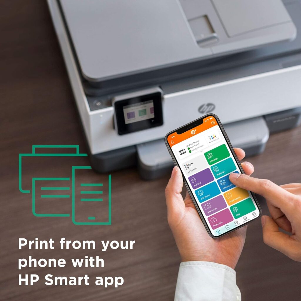 HP OfficeJet Pro 9125e All-in-One Printer, Color, Printer-for-Small Medium Business, Print, Copy, scan, fax, Instant Ink Eligible (3 months included) ; Touchscreen; Smart Advance Scan;