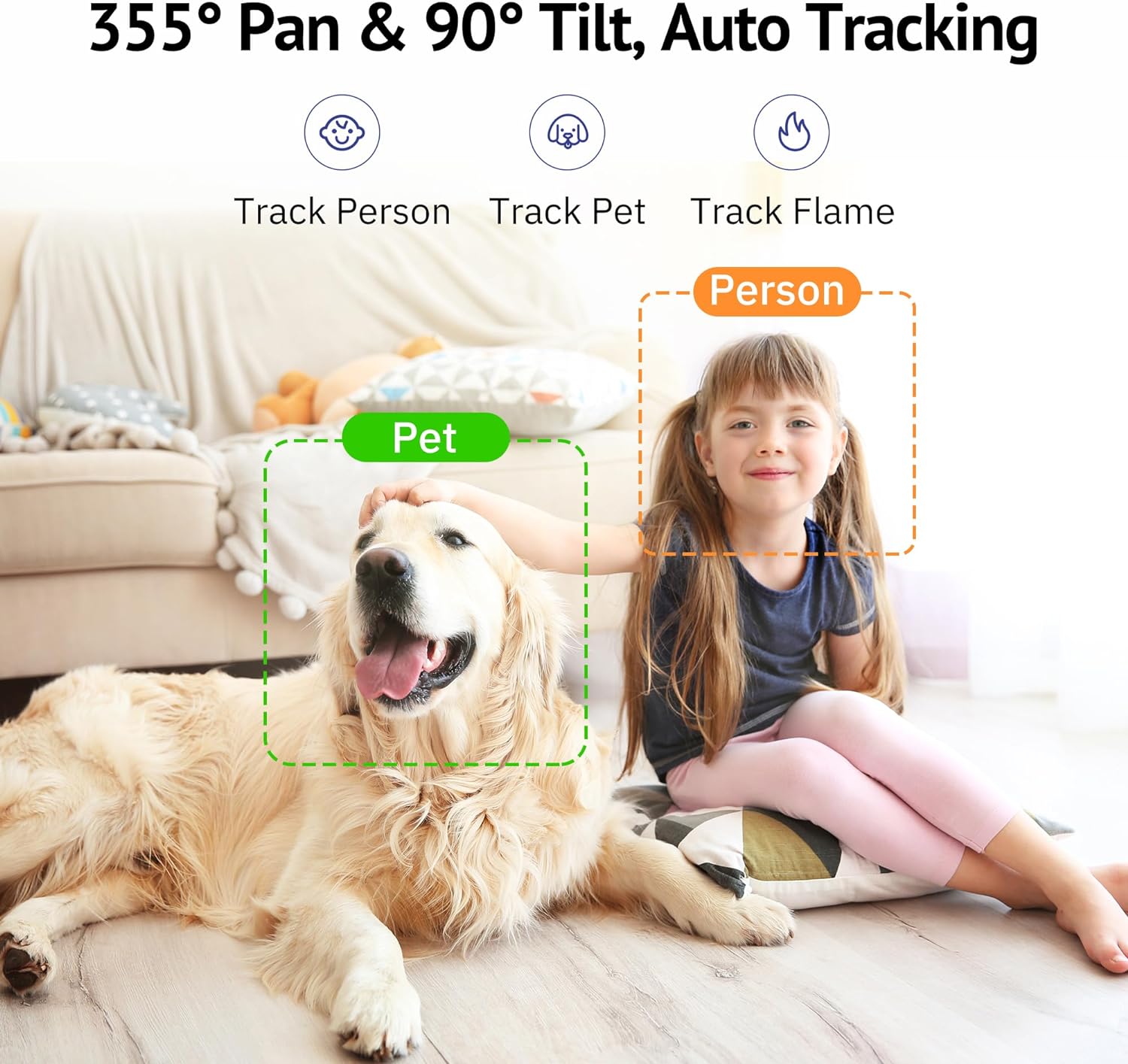 hugolog 3k 5mp indoor pantilt security camera with auto focusideal for baby monitorpet camerahome securitystarlight colo 2