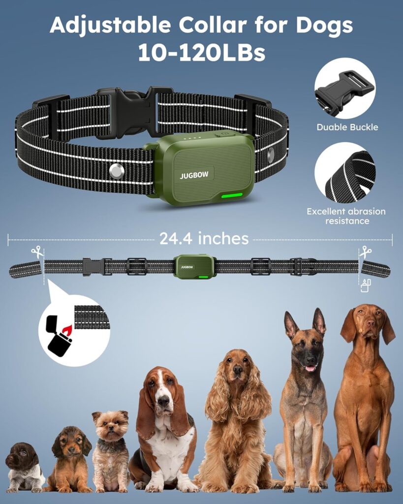 Jugbow Dog Shock Collar 2 Dogs (10-120Lbs) - 3300FT Dog Training Collar with Remote IPX7 Waterproof Electric Collar with 4 Training Modes, Security Lock, Rechargeable e-Collar for All Breeds, Sizes