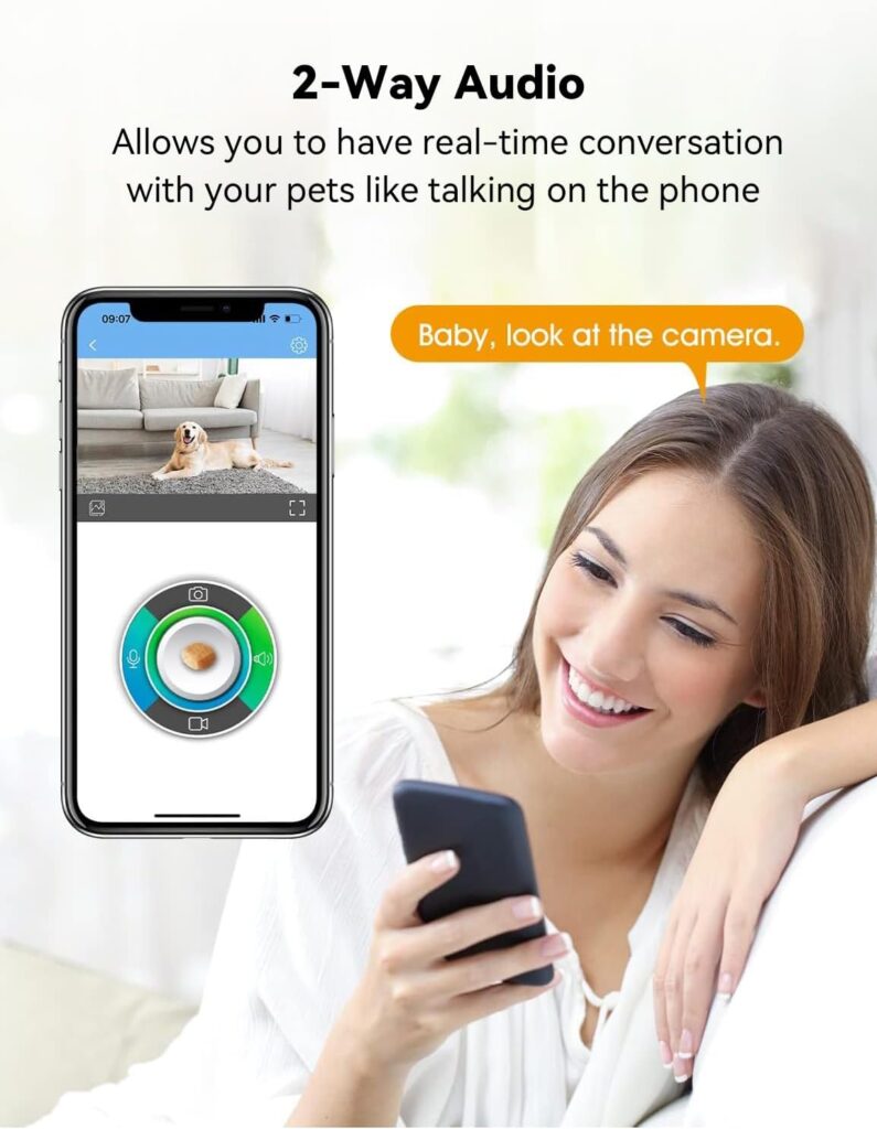 WOPET Dog Camera D01 Plus: 5G WiFi Pet Camera with Treat Tossing, 1080P HD with Night Vision for Pet Viewing, Two Way Audio Communication Designed for Dogs and Cats, Monitor Your Pet Remotely