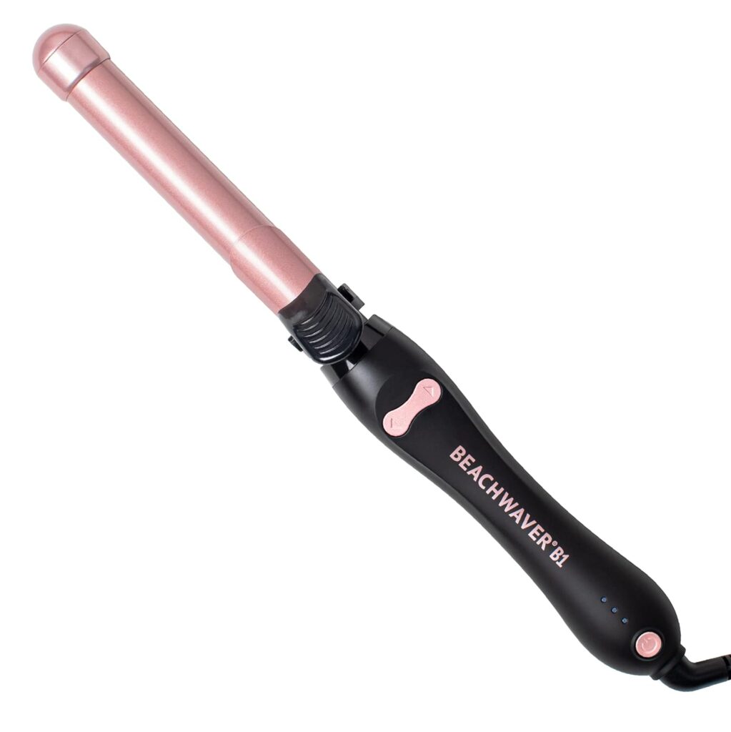 Beachwaver B1 Rotating Curling Iron in Midnight Rose |1 inch barrel for all hair types|Automatic curling iron|Easy-to-use curling wand |Long-lasting, salon-quality curls and waves|Dual voltage(BW160)