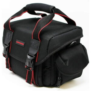 Commander Optics Large Universal DSLR Camera Case Gadget Bag - 11 x 7 x 7 Inches Black/Red