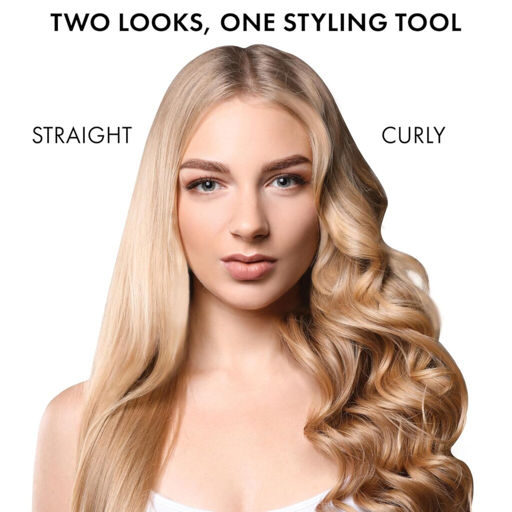 HOT TOOLS Pro Artist Protect  Style CurlStraight Styler | 2-in-1 Easy-to-Use, Use as Curling Iron, Flat Iron, or a Wand for Styling Curly or Straight Hair, 1 ¼ curling iron