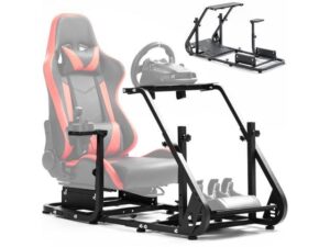 Minneer Gaming Simulator Cockpit Frame Fits All Logitech G923 G29 G920 Thrustmaster Wheels Racing Wheel Stand Compatible with Xbox One, PS4, PC.