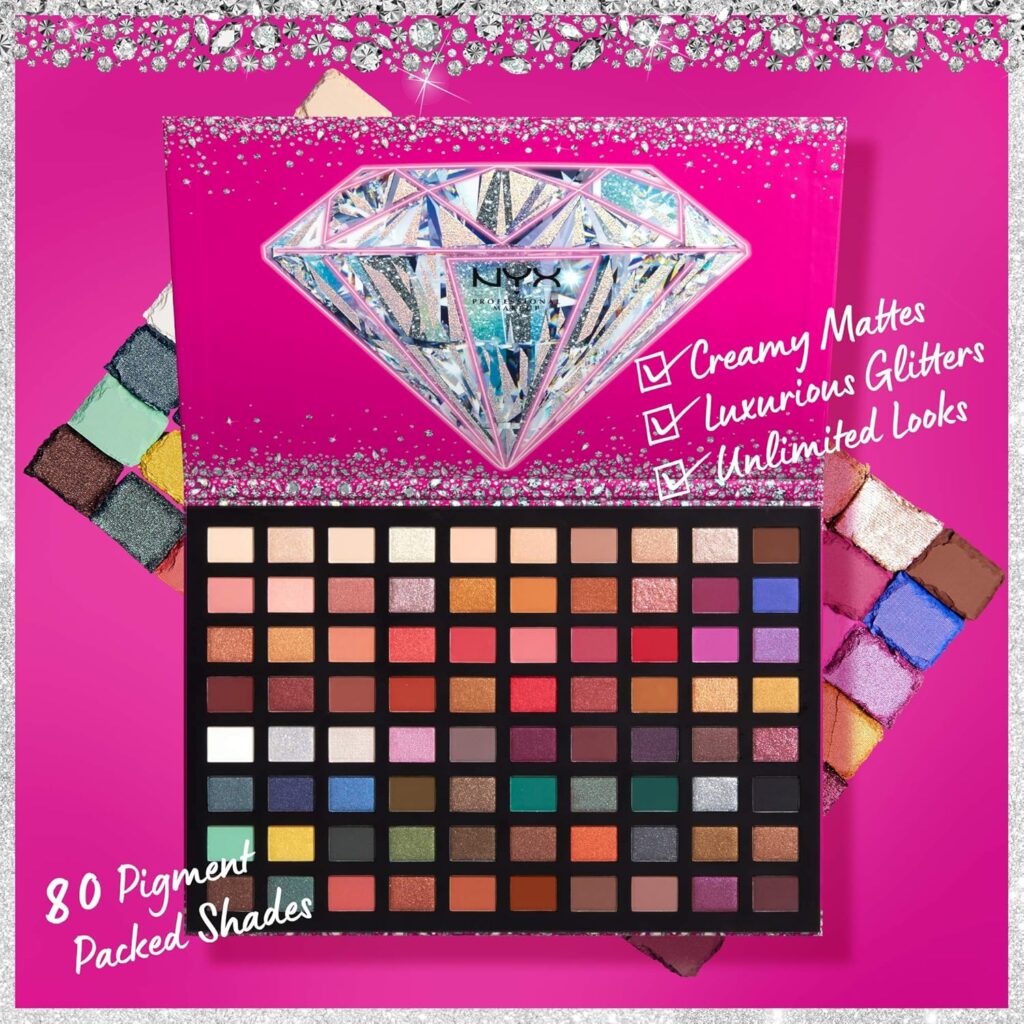 NYX PROFESSIONAL MAKEUP Gift Pack, Diamonds  Ice Ultimate 80 Pan Artistry Eyeshadow Palette