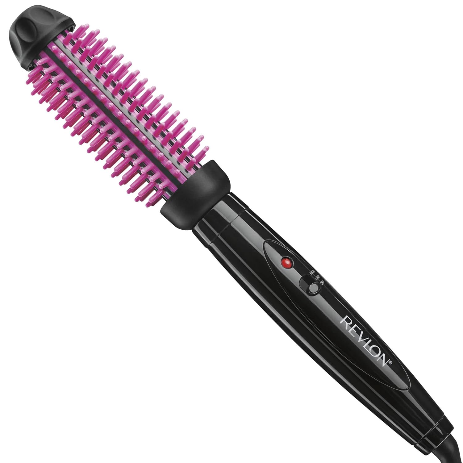 revlon silicone bristle heated hair styling brush black 1 inch barrel