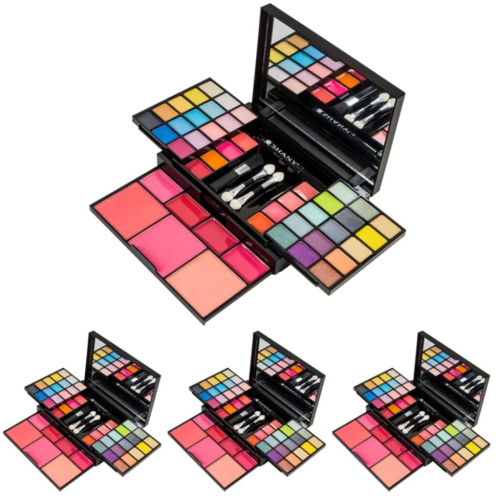 SHANY Fix Me Up Makeup Kit - Eye Shadows, Lip Colors, Blushes, and Applicators (Pack of 4)