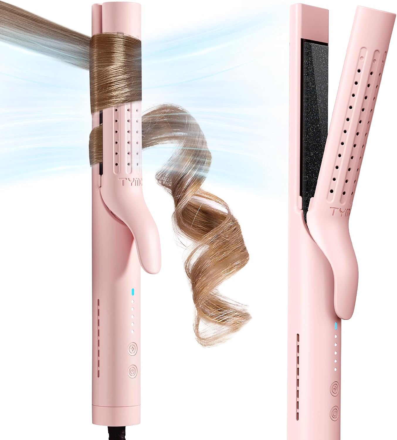 tymo airflow curling iron for lasting curls ceramic flat iron hair straightener and curler 2 in 1 anti scald curling wan