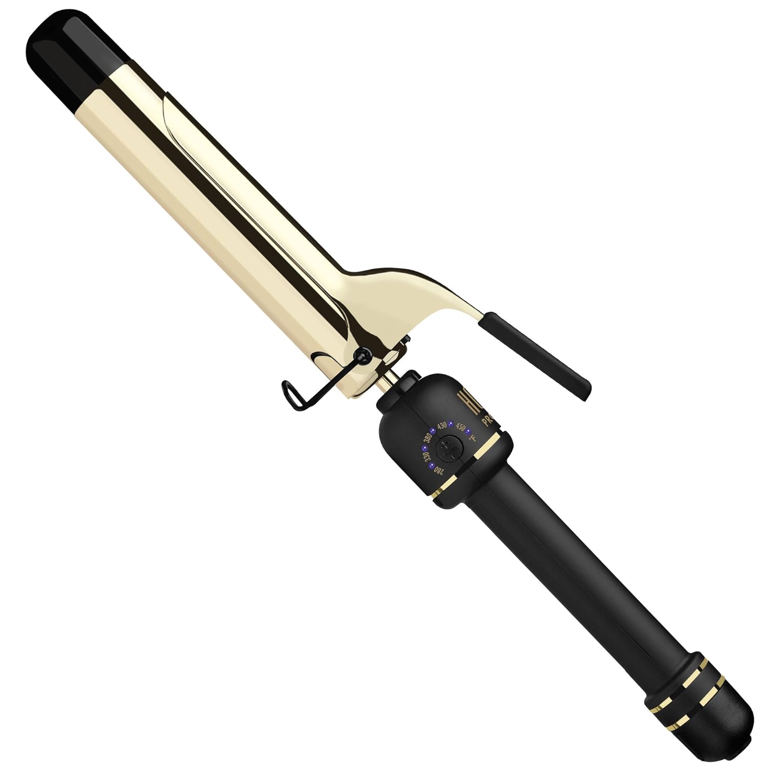 hot tools new and improved 24k gold professional 125 extended barrel curling iron with clamp for tousled curls 24k gold