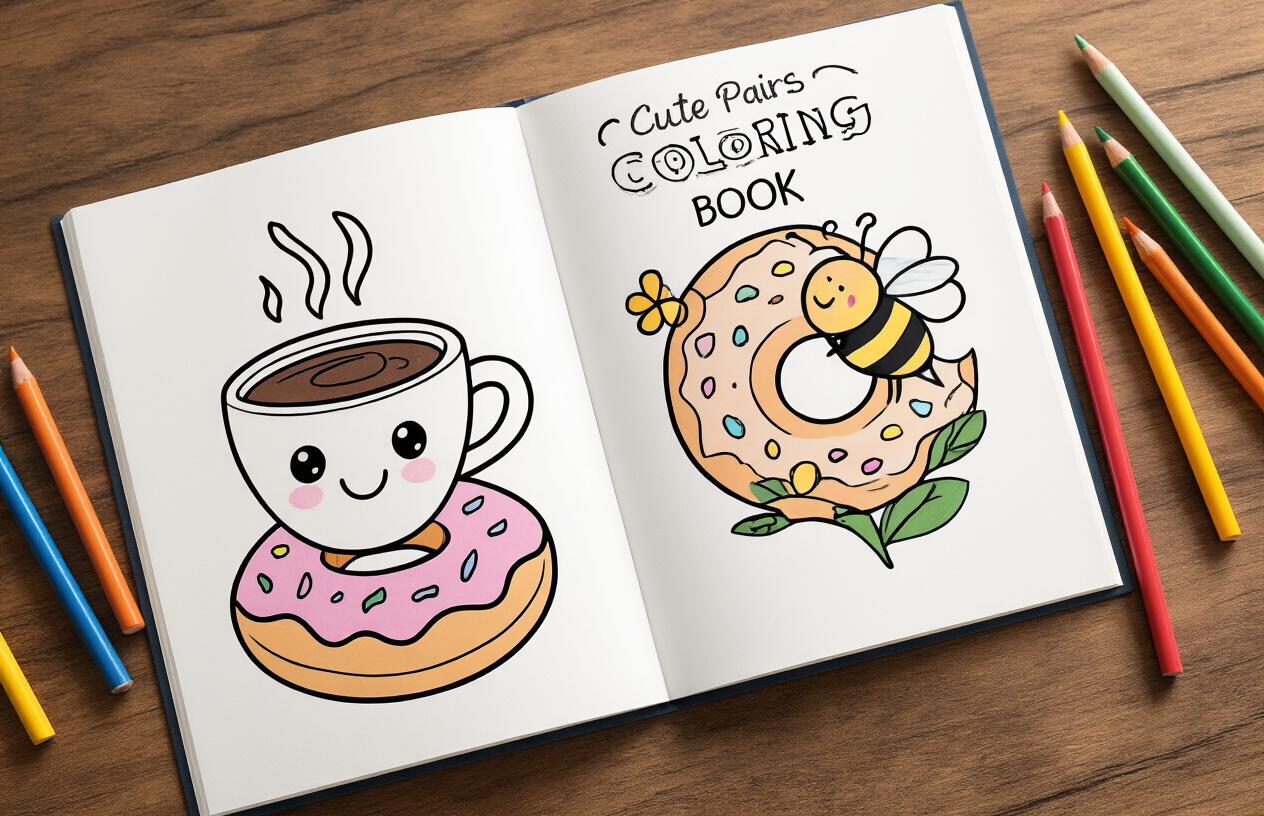 Bold and Easy Cute Pairs Coloring Book: Adorable and Simple Duo-Themed Designs for Relaxing, Stress-Free Coloring Fun for Kids, Teens, and Adults 1 Bold and Easy Cute Pairs Coloring Book: Adorable and Simple Duo-Themed Designs for Relaxing, Stress-Free Coloring Fun for Kids, Teens, and Adults