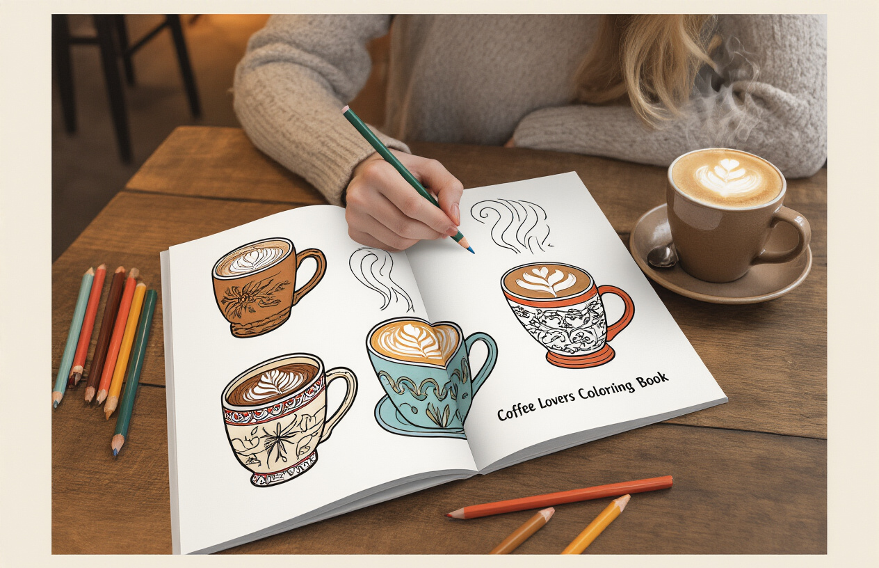 Bold & Easy Coffee Lovers Coloring Book: Fun & Relaxing Coffee-Themed Coloring Pages for Adults, Teens & Anyone Who Loves Cozy Café Vibes