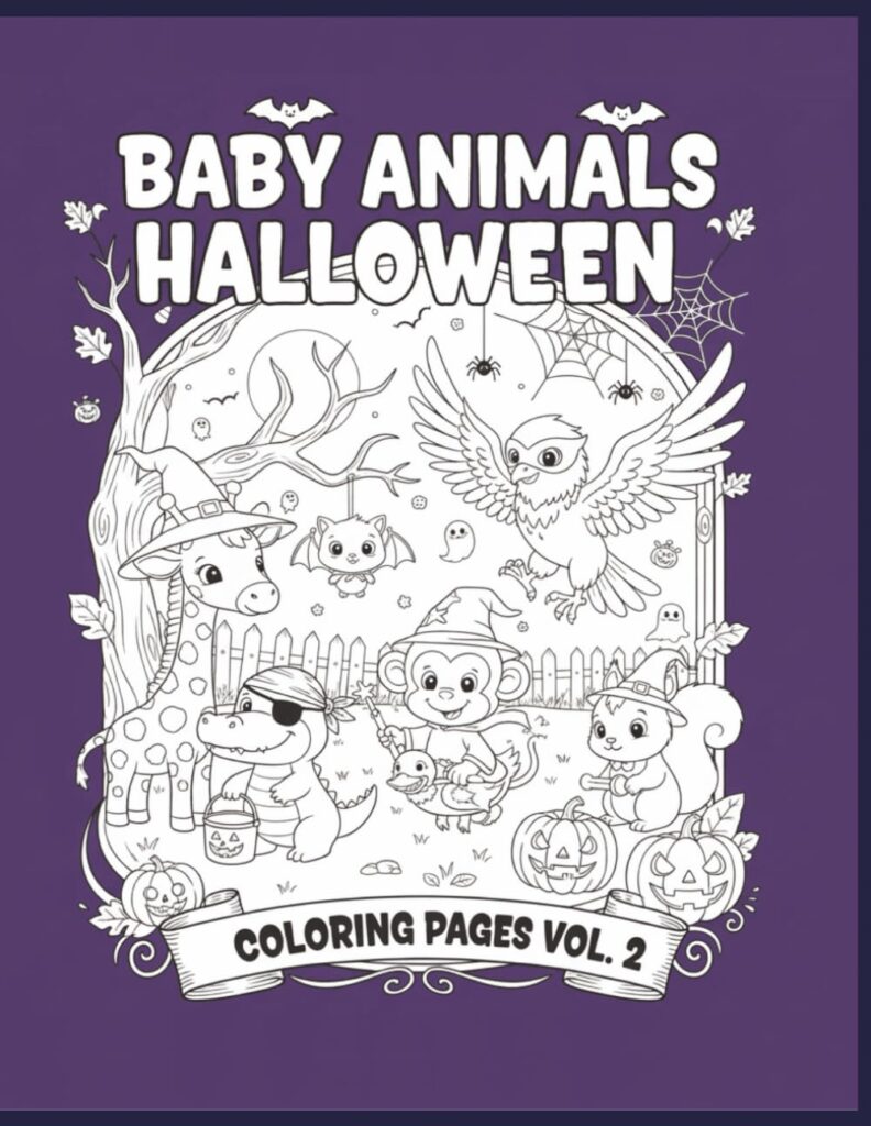 Baby Animals Halloween Coloring Pages Vol – 2