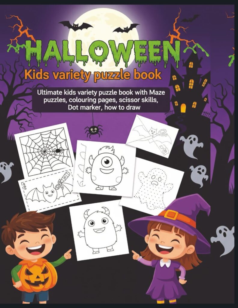 Halloween Kids variety puzzle book