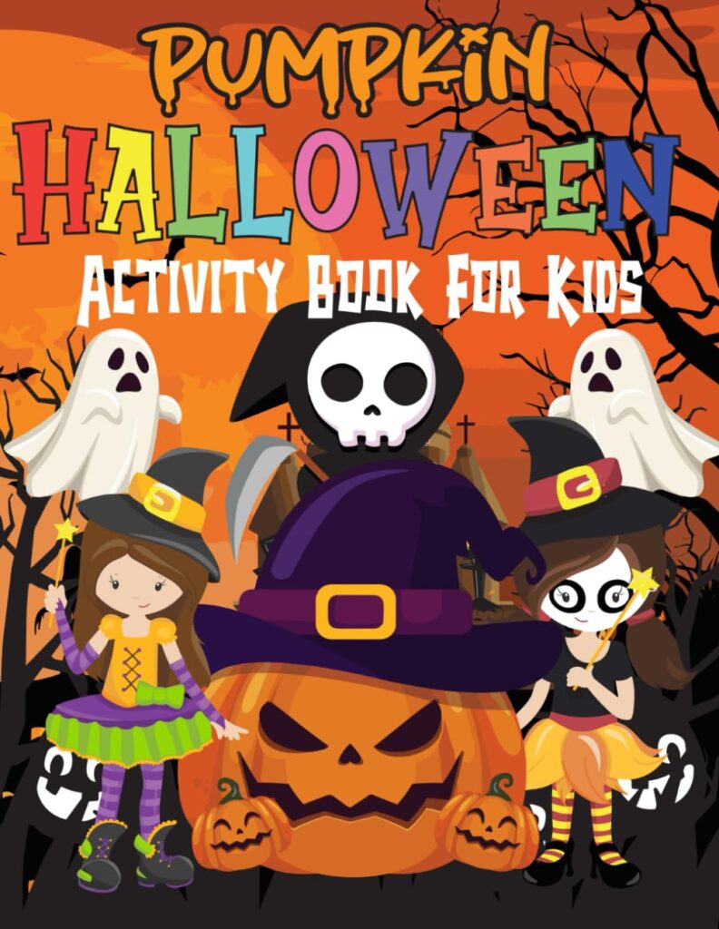 Halloween pumpkin activity book for kids ages 2 12