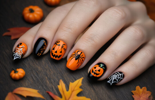 Classic Halloween Black & Orange Nail Designs