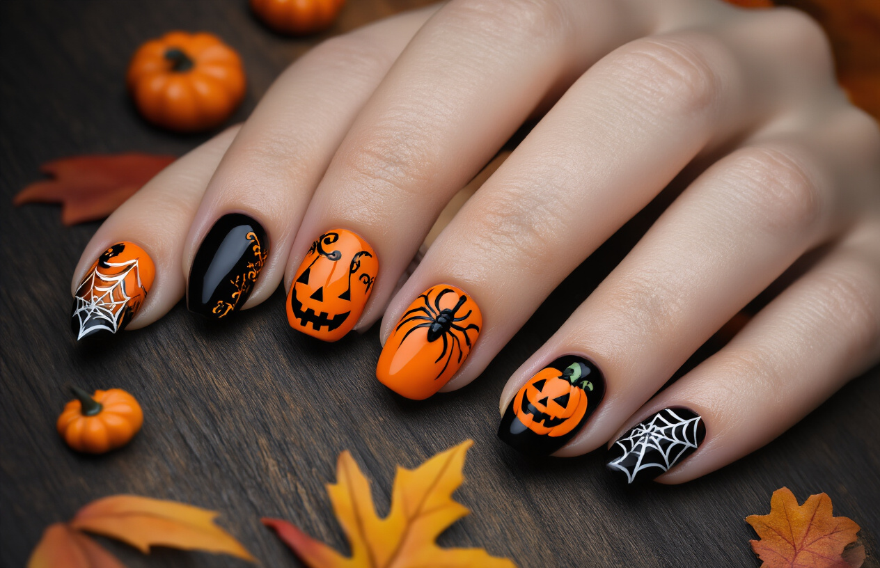 Trending Black & Orange Nail Looks for Halloween 2025 in Amazon USA