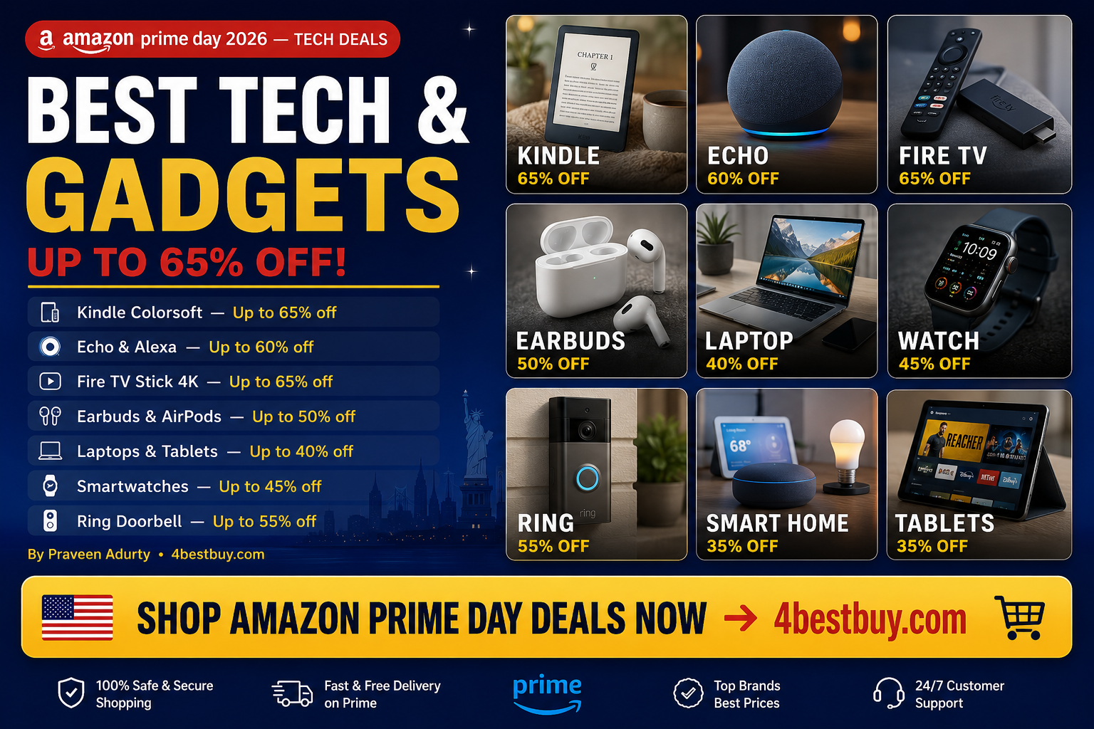 Best Tech & Gadgets on Amazon Prime Day 2026 — Kindle, Echo, Earbuds, Laptops & More 1 Best Tech Gadgets on Amazon Prime Day 2026 — Kindle Echo Earbuds Laptops More