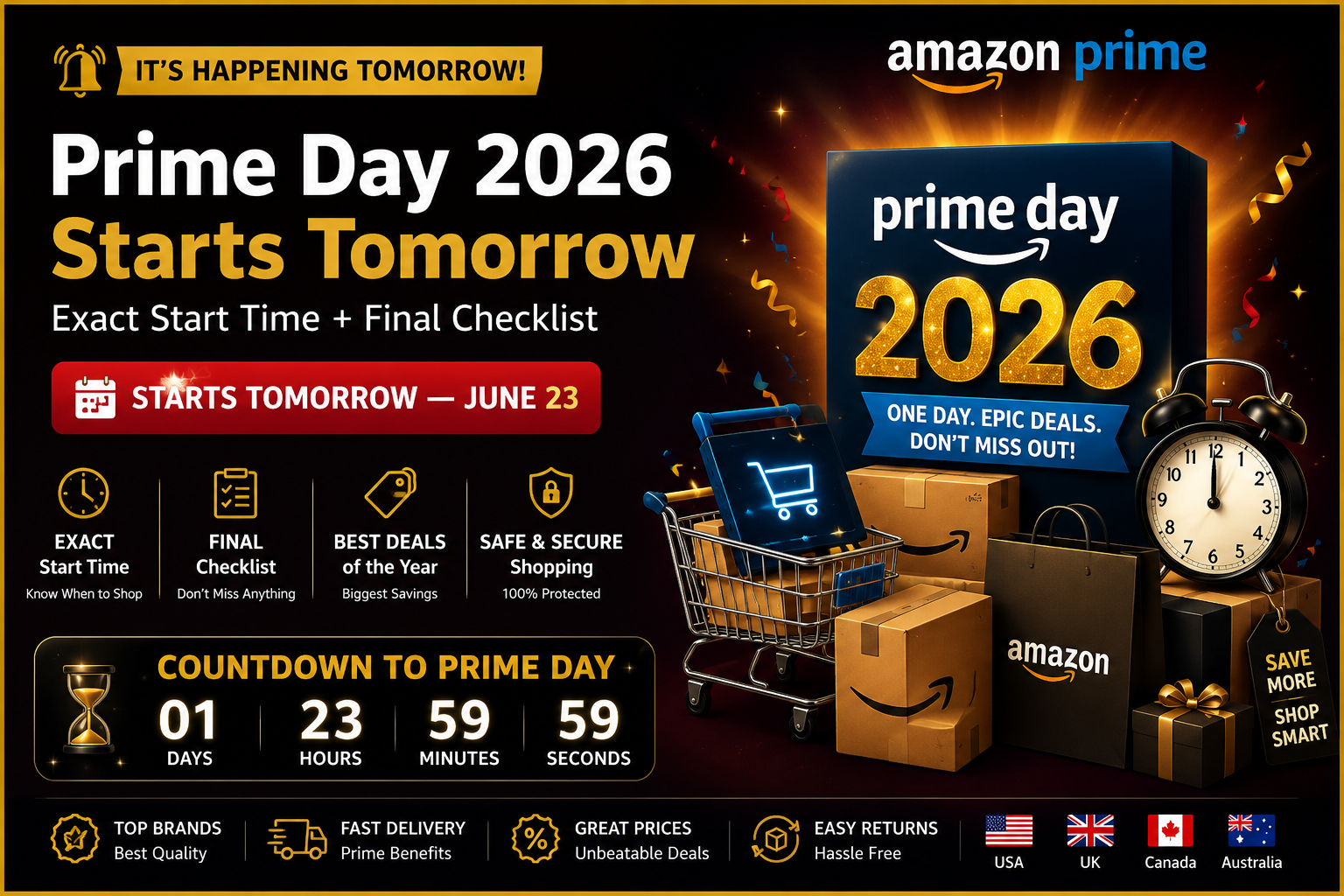 Prime Day 2026 Starts Tomorrow: Exact Start Time, Final Checklist & Ultimate Deals to Grab First 1 Prime Day 2026 Starts Tomorrow