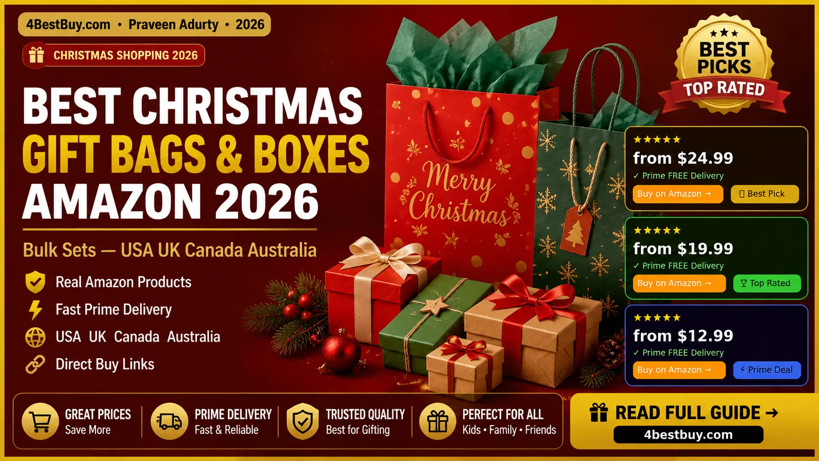 Best Christmas Gift Bags and Boxes Amazon 2026