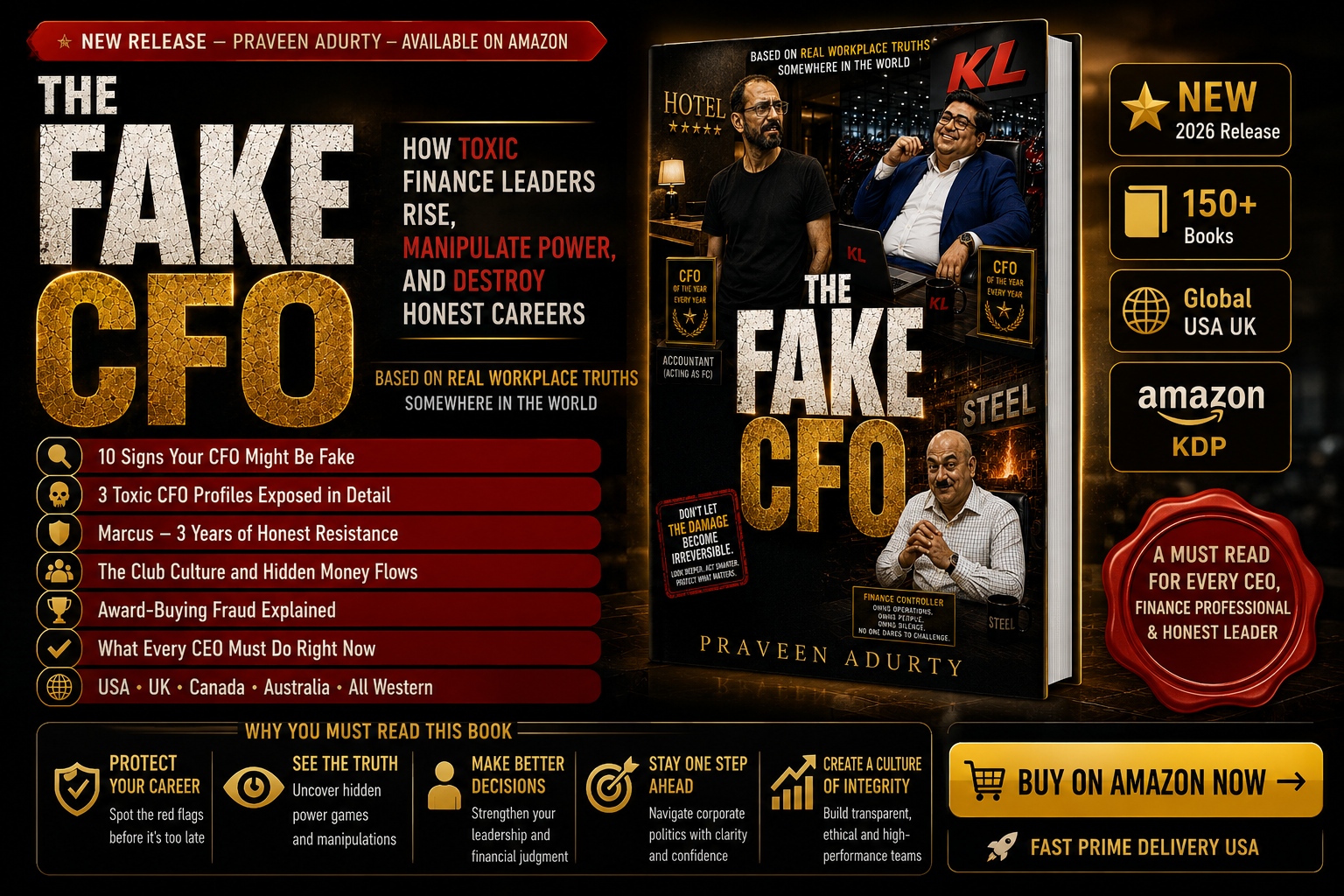 The Fake CFO by Praveen Adurty — 10 Warning Signs Every CEO Must Know | New Release 2026 1 The Fake CFO by Praveen Adurty