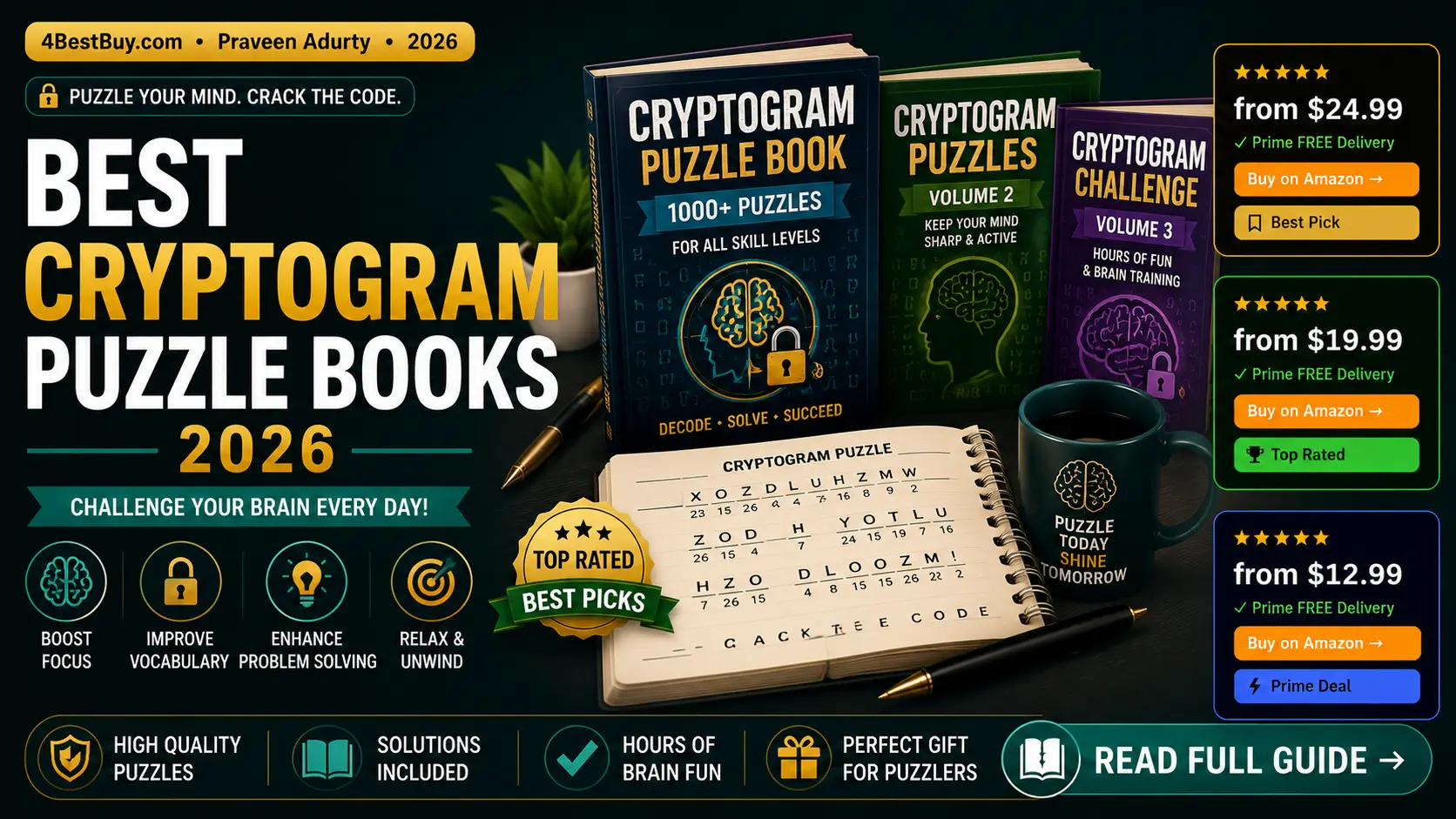 Best Cryptogram Puzzle Books 2026