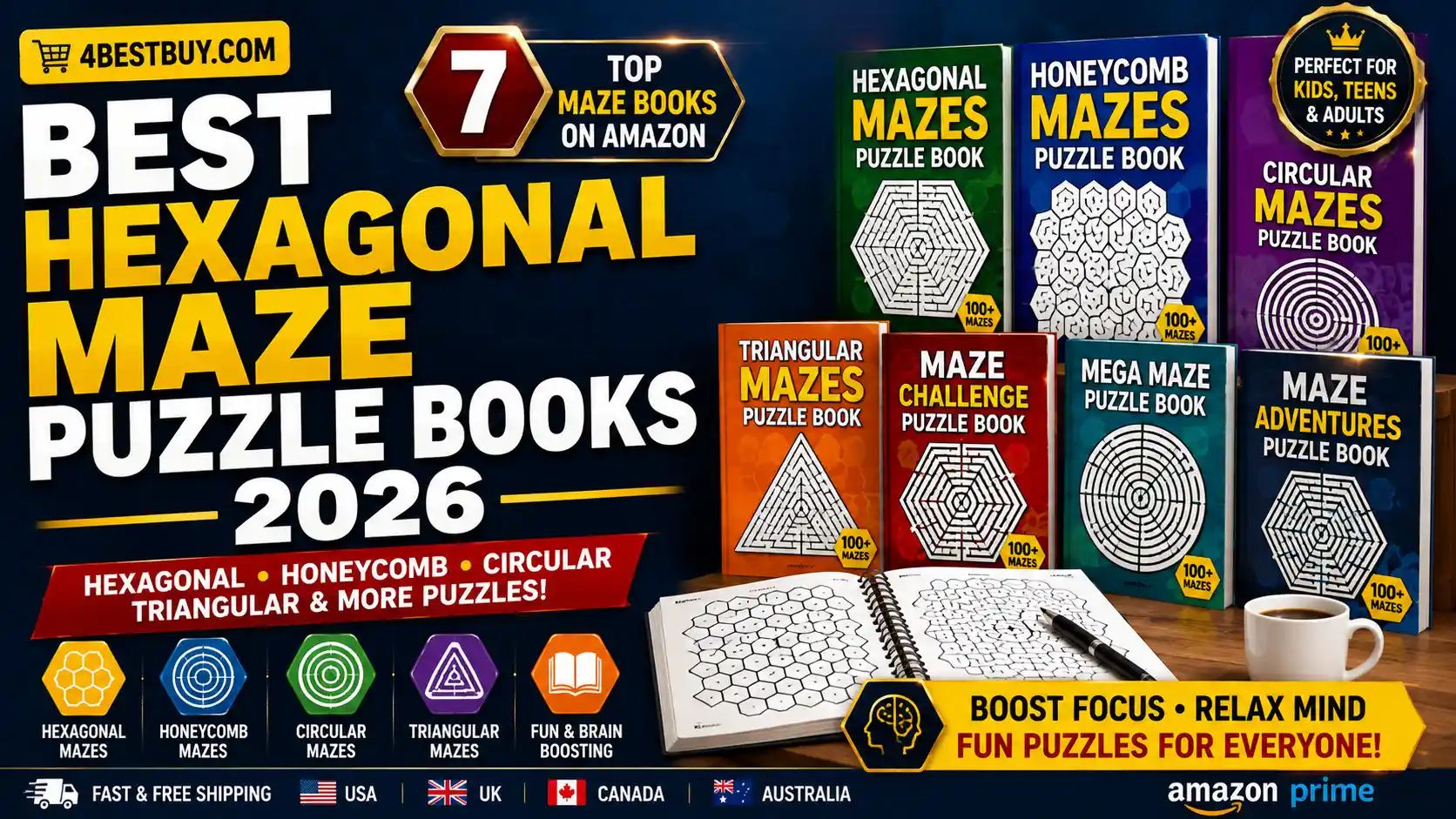 Best hexagonal maze puzzle books 2026